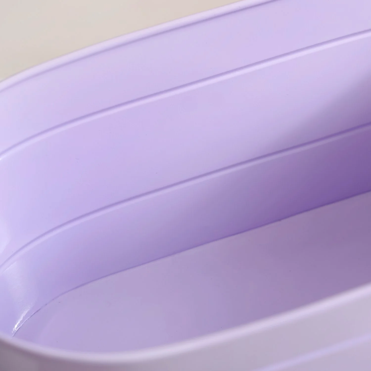 Trough Lined Lavender Oval Plant Holder Set Of 2 - Image 3