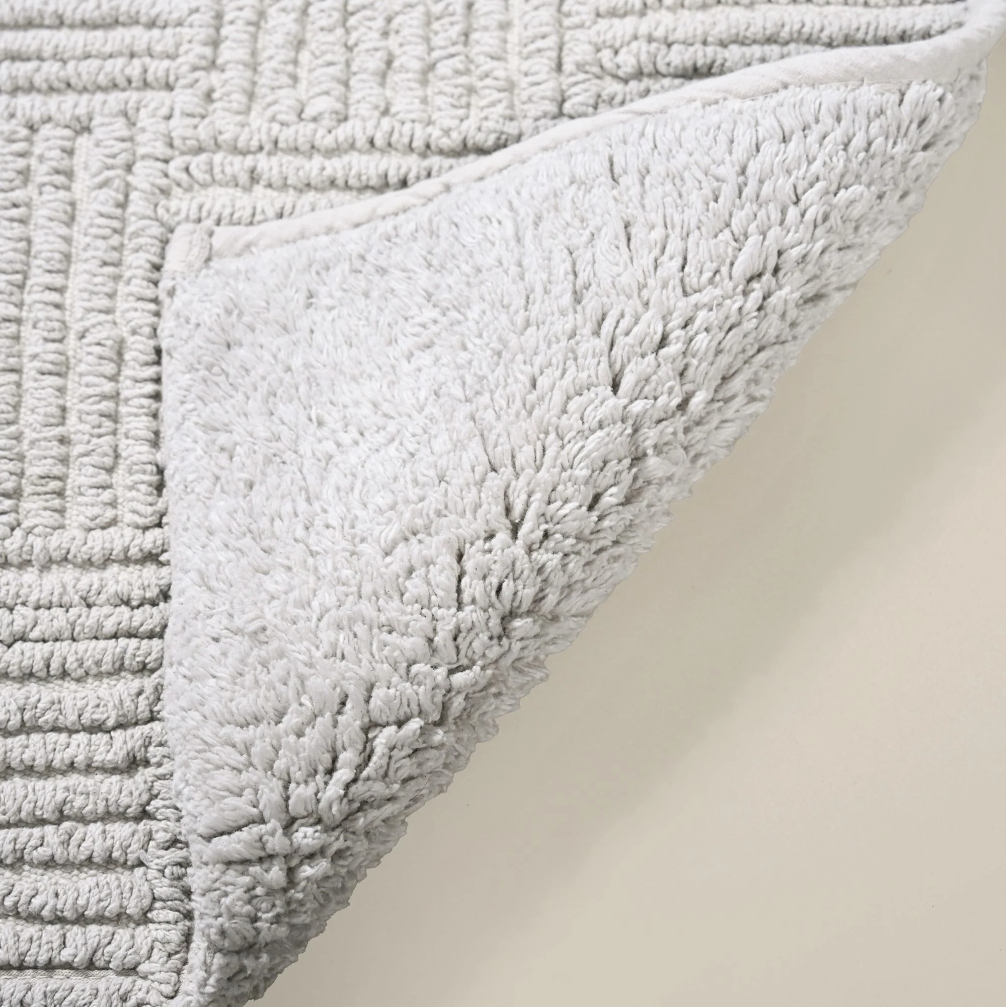 Tufted Cotton Reversible Floor Mat Light Grey 84x50cm - Image 7