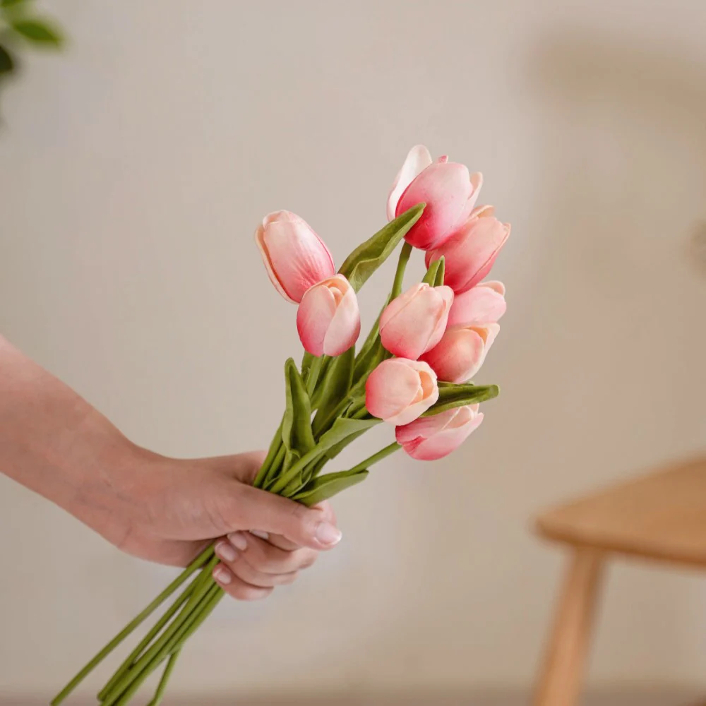 Tulip Flower Pink Set Of 9 - Image 2