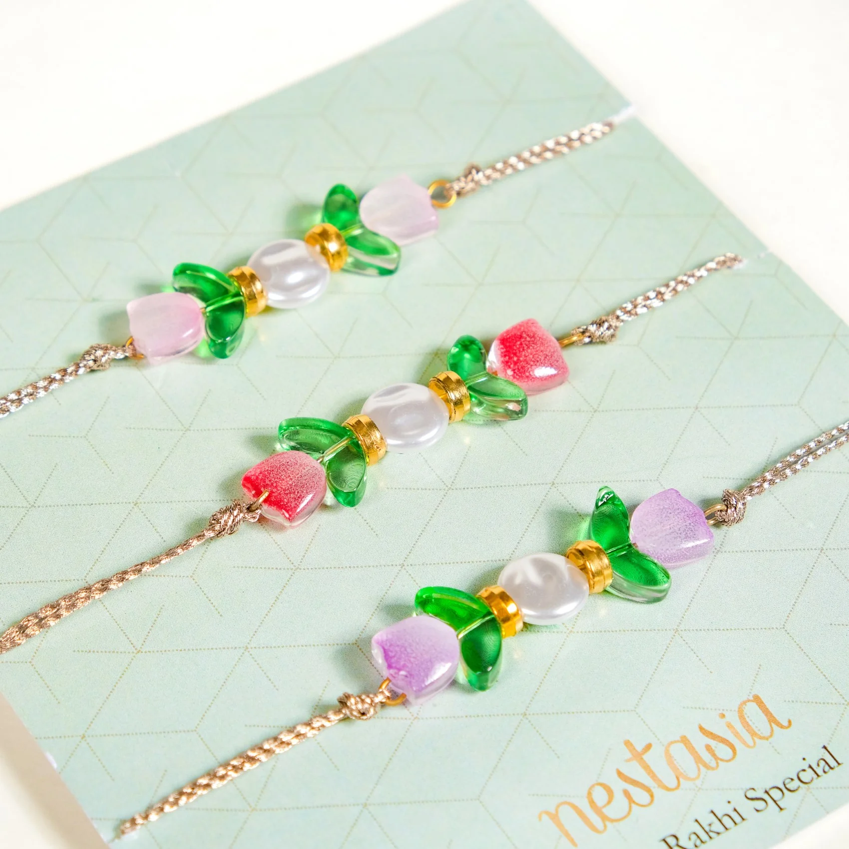 Tulip Rakhi Set Of 5 With Box And Card - Image 8