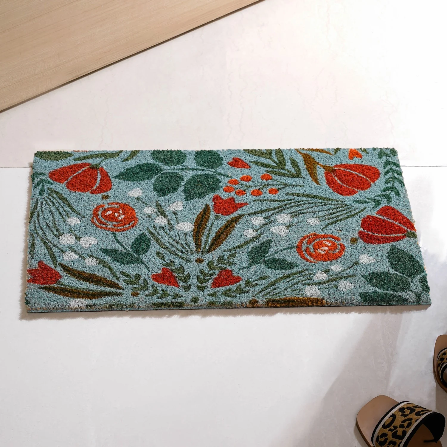 Tulips And Roses Coir Welcome Mat 24x16 Inch - Image 2