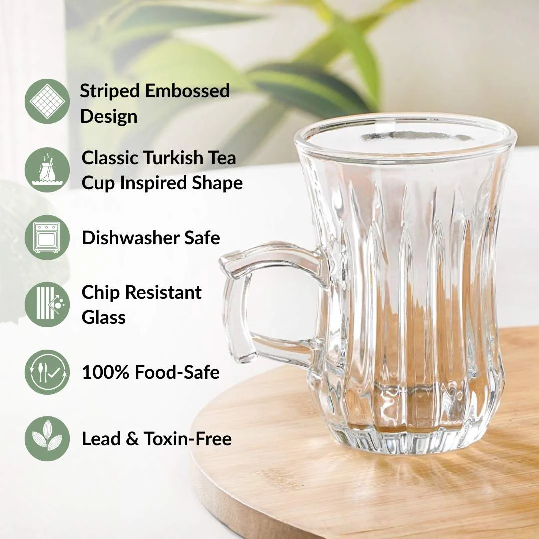 Turkish Tea Cup Set Of 6 150ml - Image 2