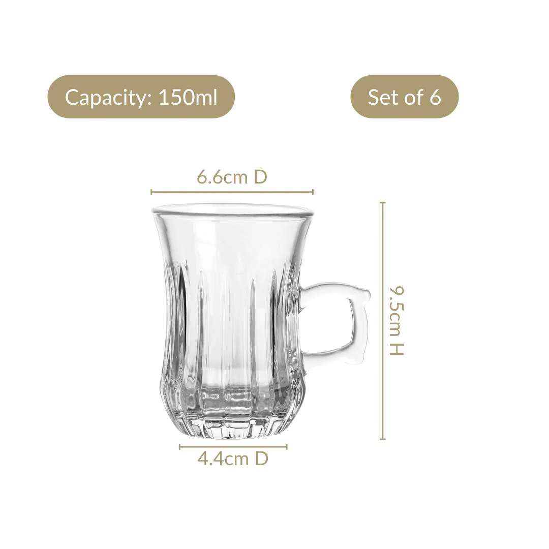 Turkish Tea Cup Set Of 6 150ml - Image 4