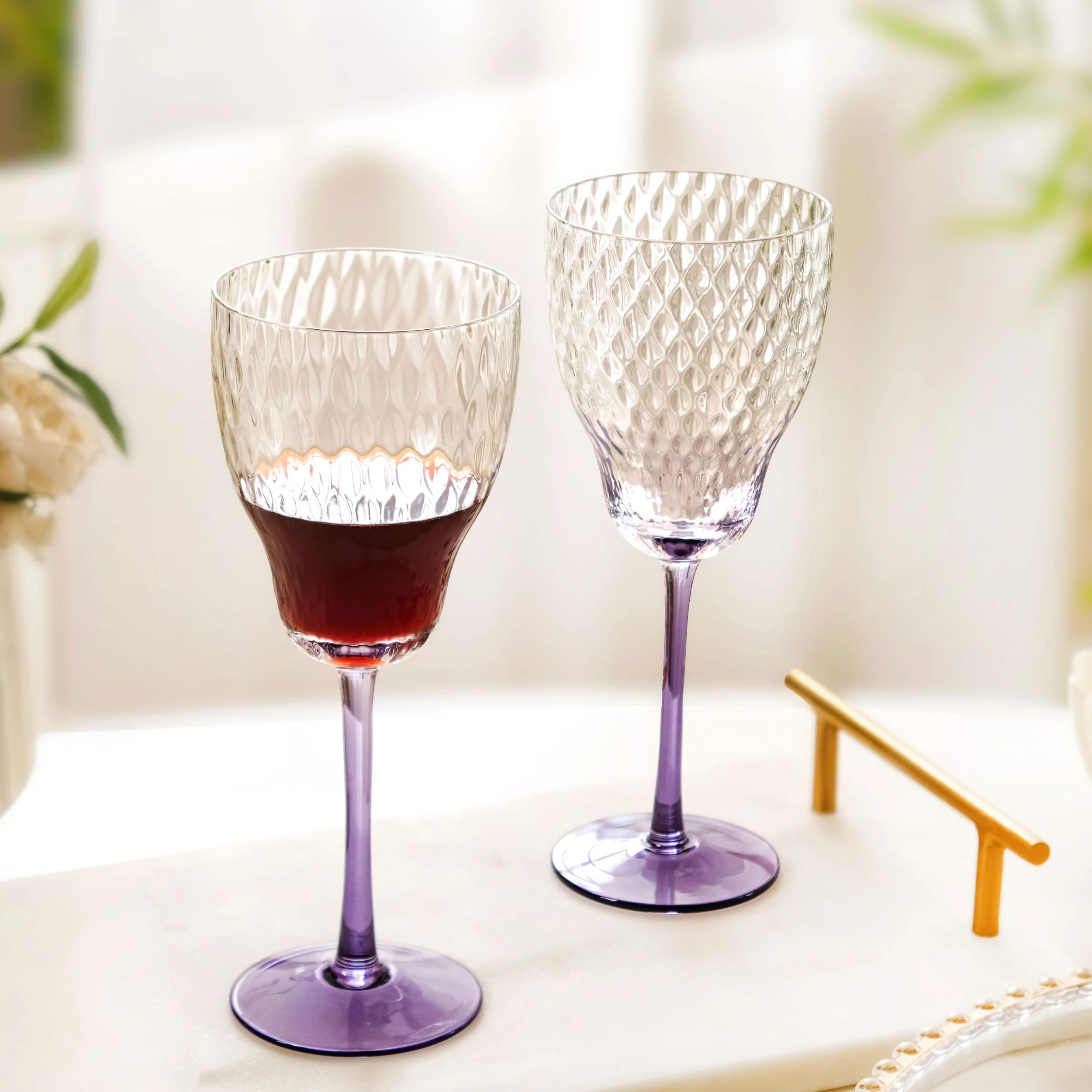 Twilight Embossed Wine Glass Set Of 2 360ml - Image 3