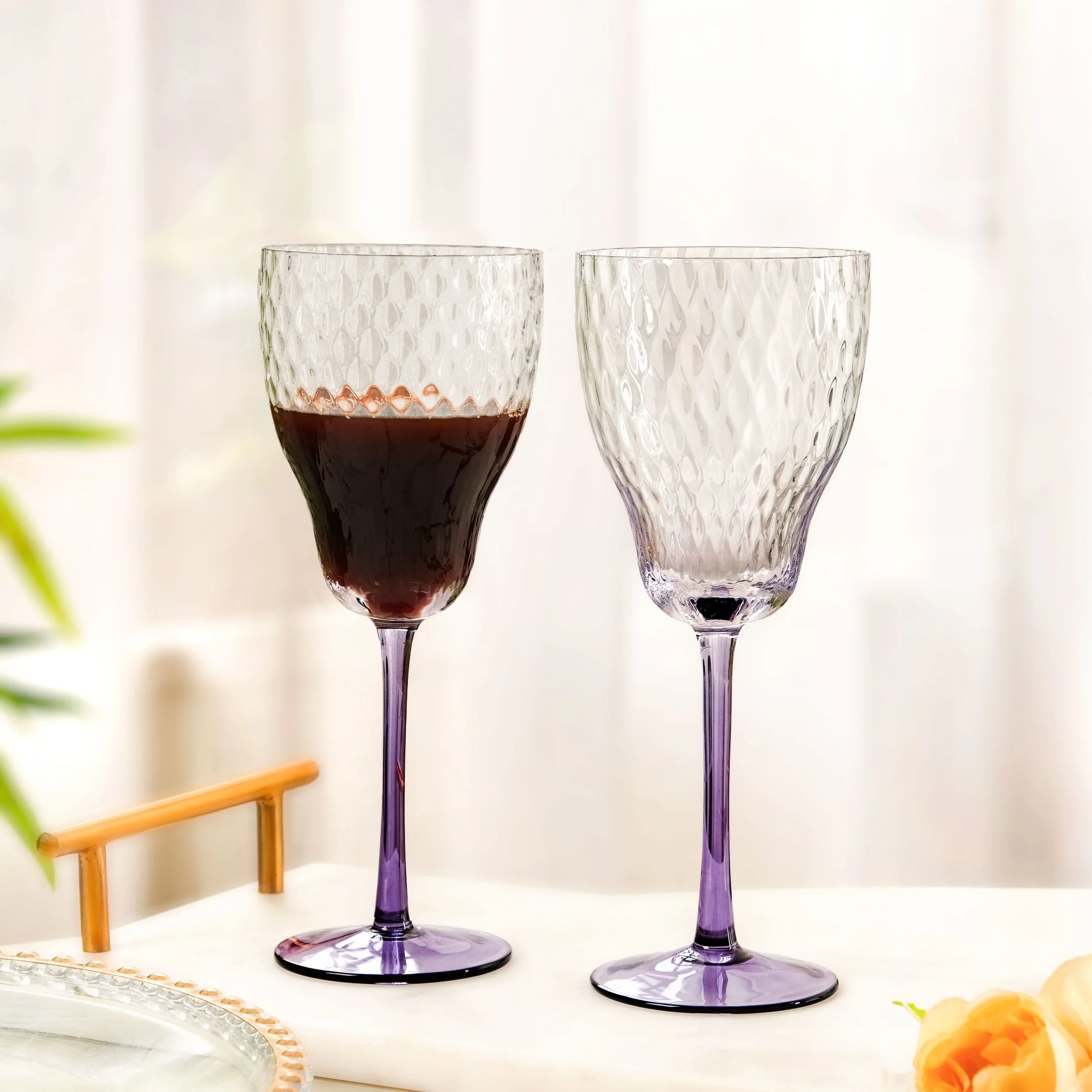 Twilight Embossed Wine Glass Set Of 2 360ml - Image 5