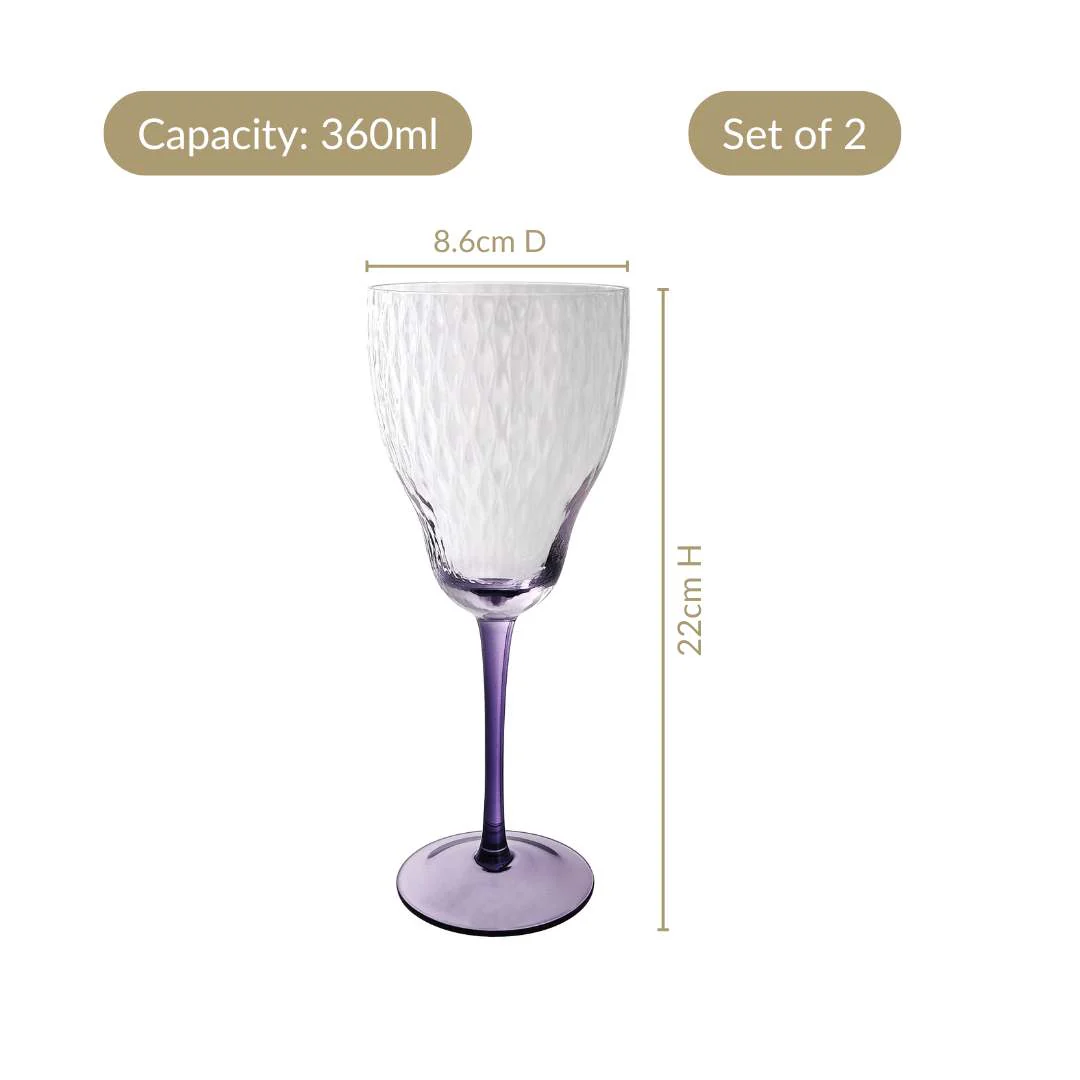 Twilight Embossed Wine Glass Set Of 2 360ml - Image 6