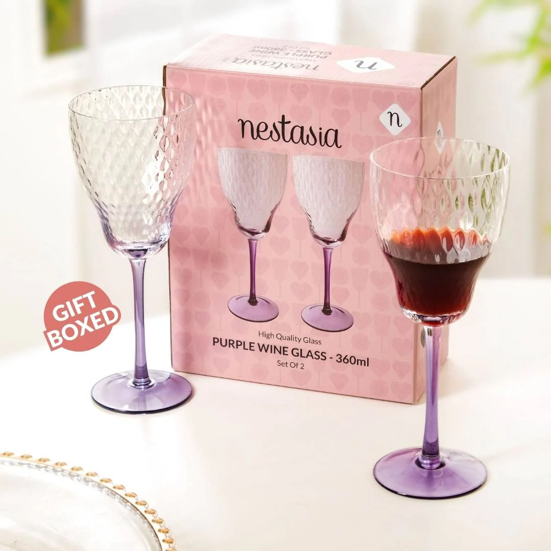 Twilight Embossed Wine Glass Set Of 2 360ml - Image 8