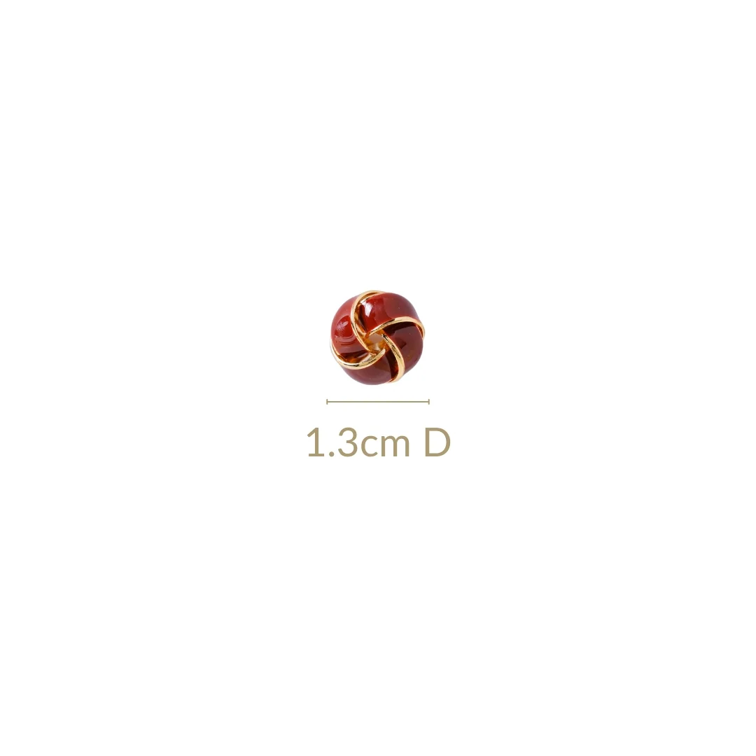 Twisted Knot Studs Maroon - Image 3