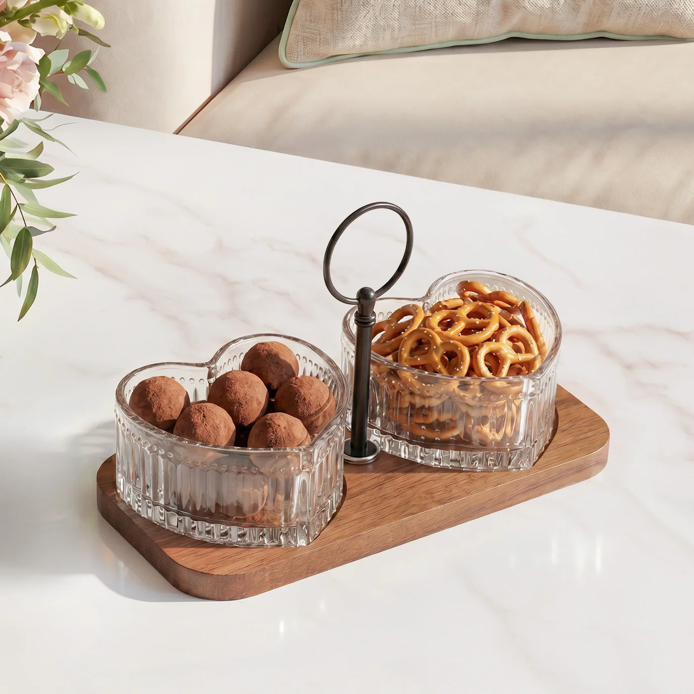 Two Hearts Platter Set