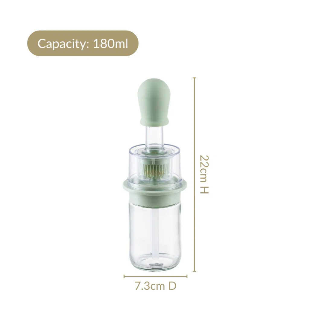 Two In One Oil Brush And Spray Bottle 180ml Green - Image 4