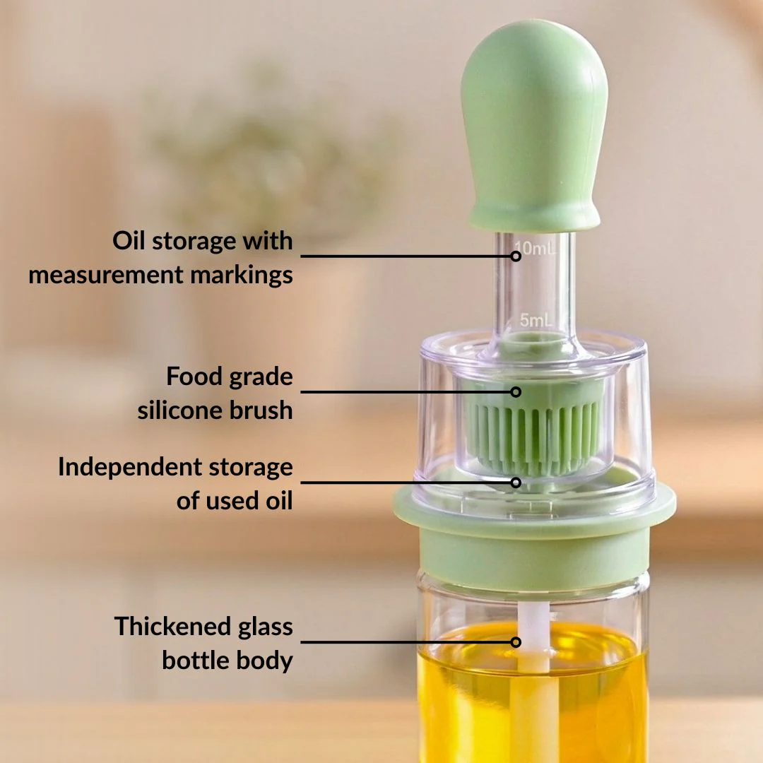 Two In One Oil Brush And Spray Bottle 180ml Green - Image 6