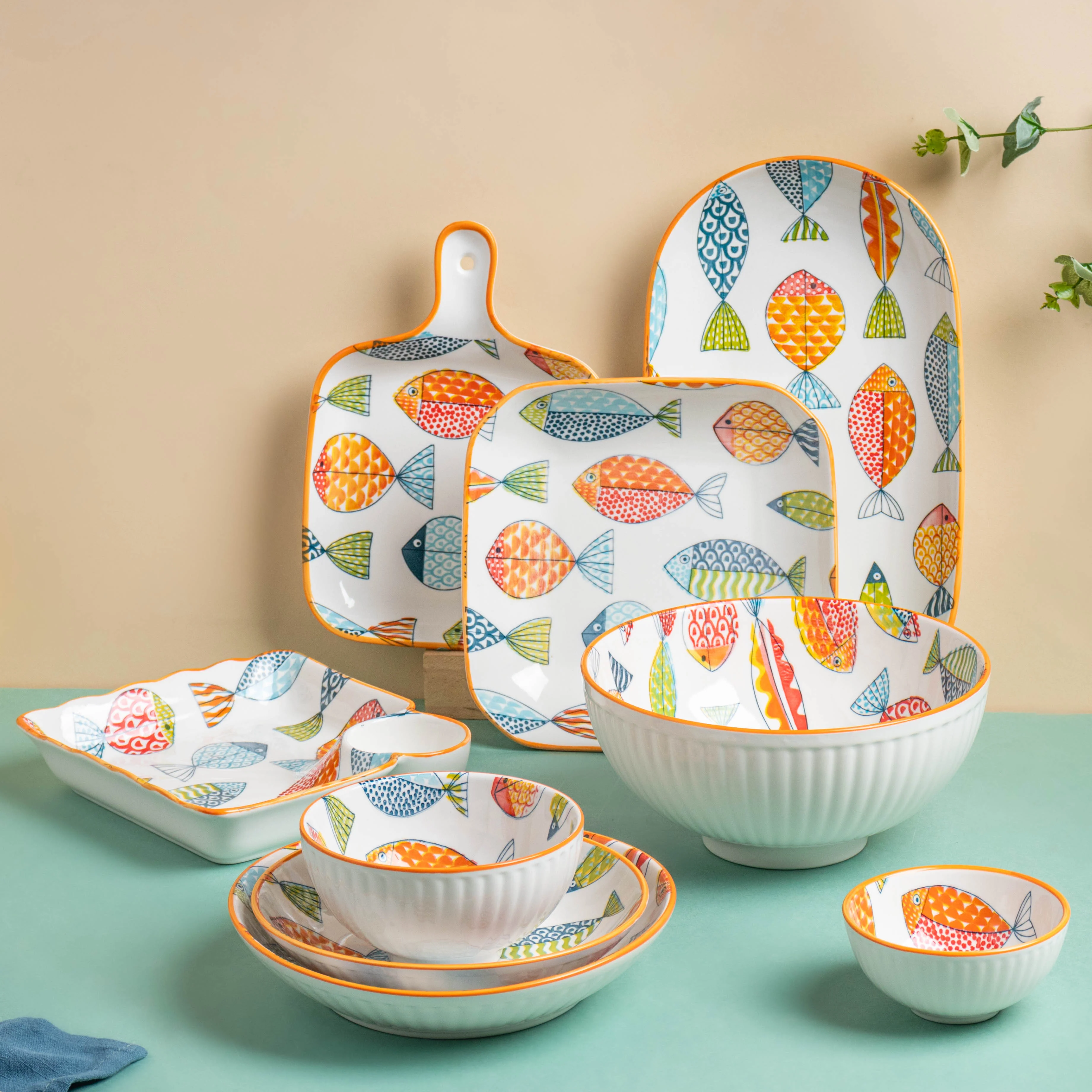 Ukiyo Square Ceramic Snack Plate 8 inch - Image 5