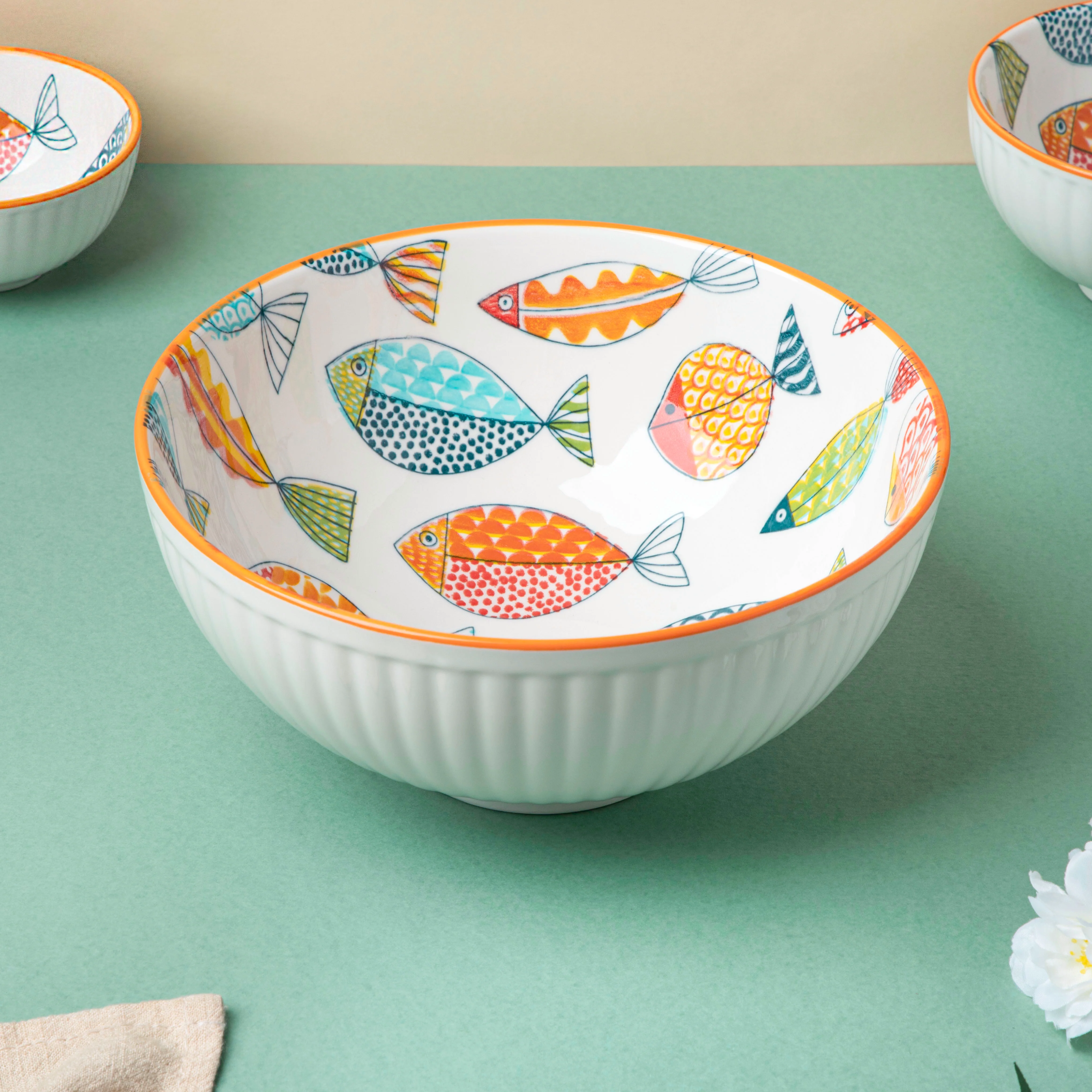 Ukiyo Ceramic Serving Bowl 8 inch - Image 2