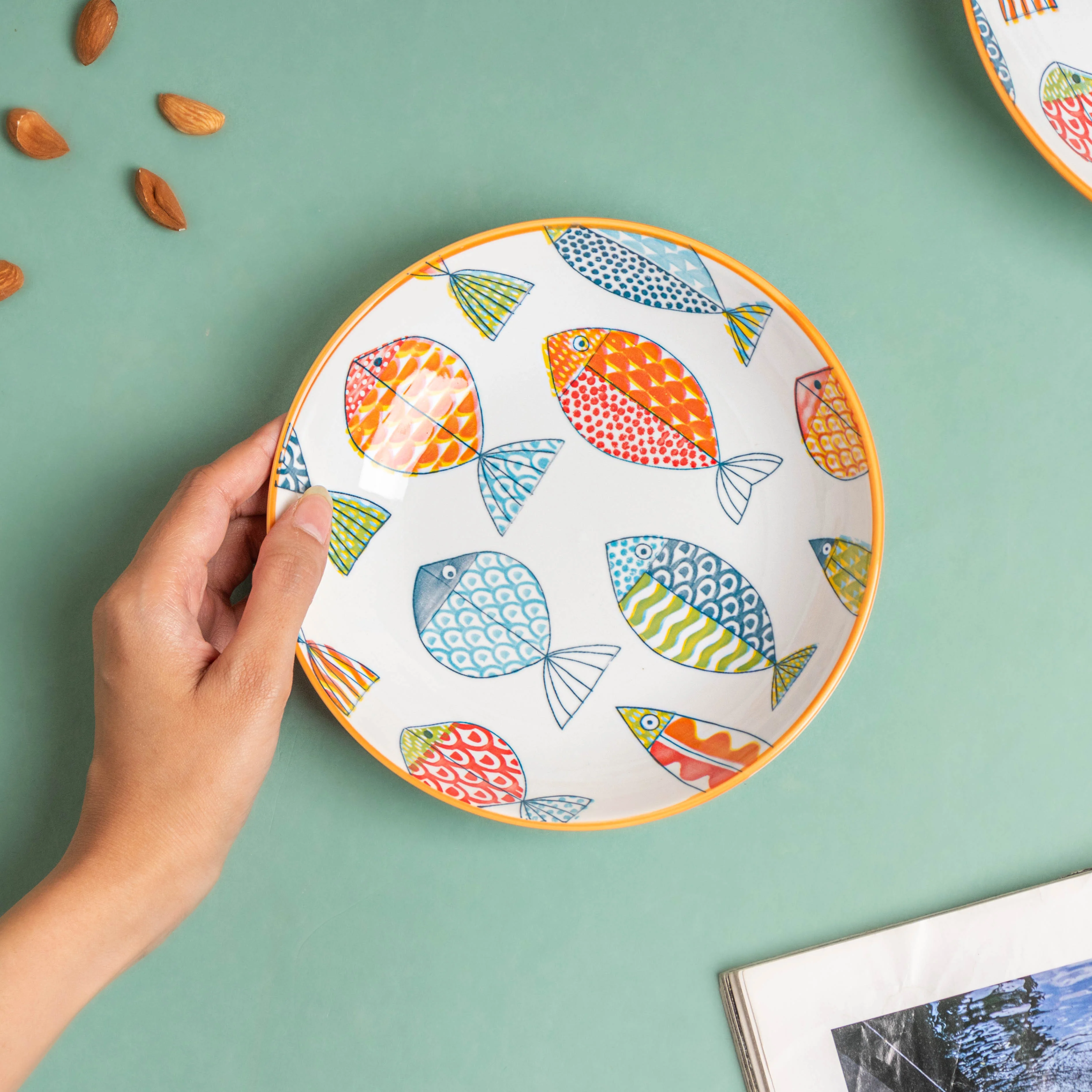 Ukiyo Ceramic Shallow Snack Plate - Image 2