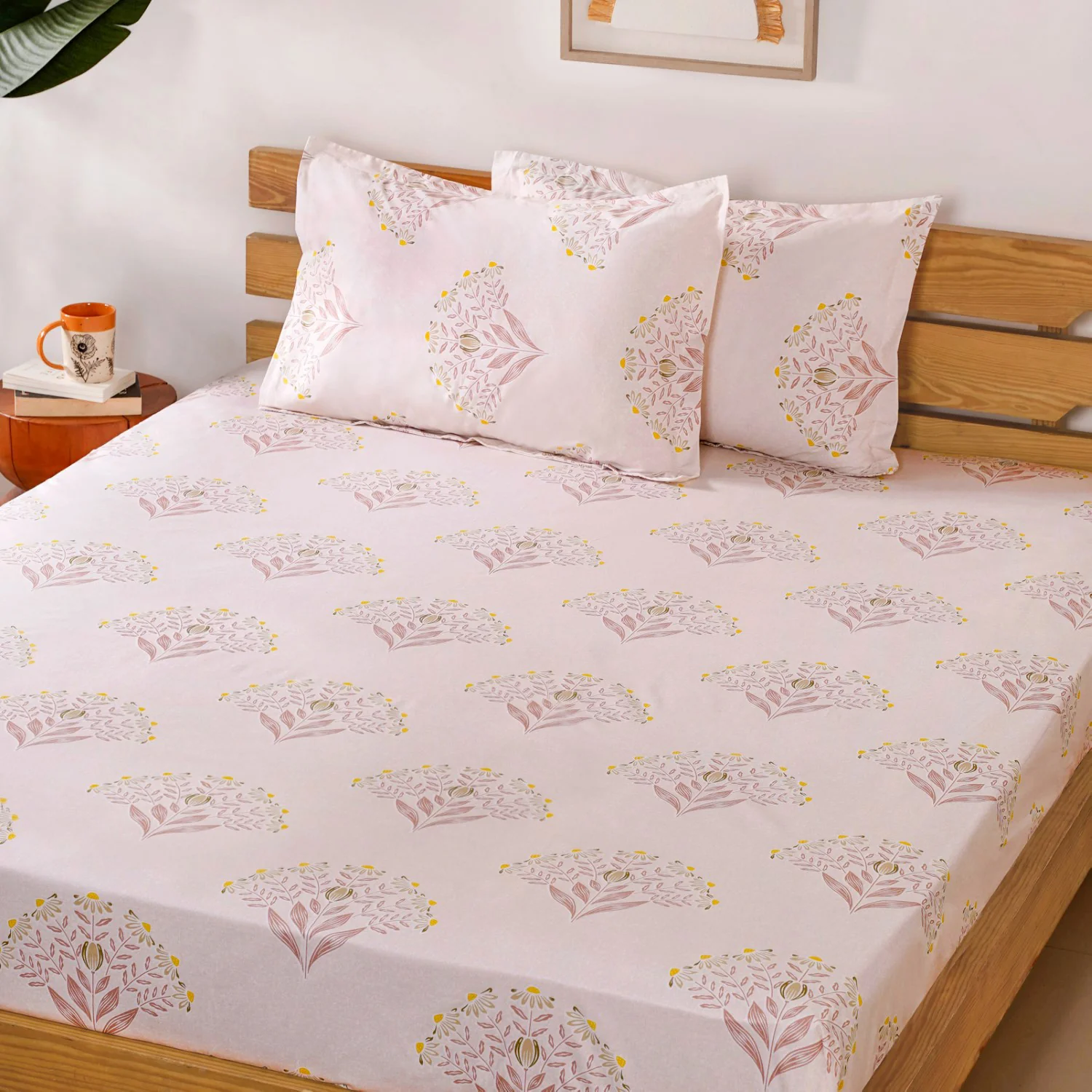Ultra Soft Daisy 180 TC Pure Cotton Bedding Set Of 3 King Size 275x275 cm - Image 7