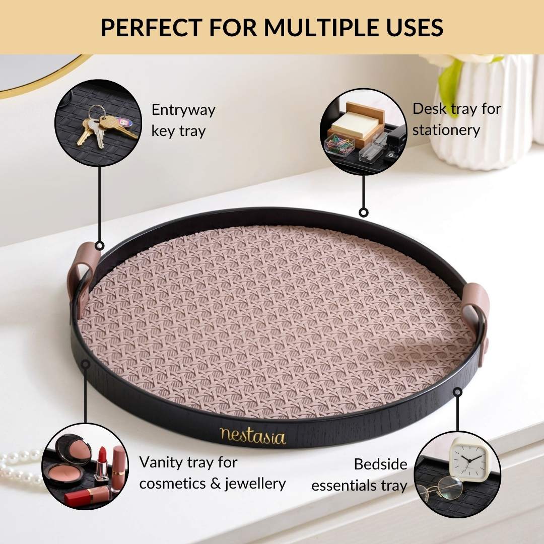 Urban Weave Multipurpose Round Tray Taupe - Image 5