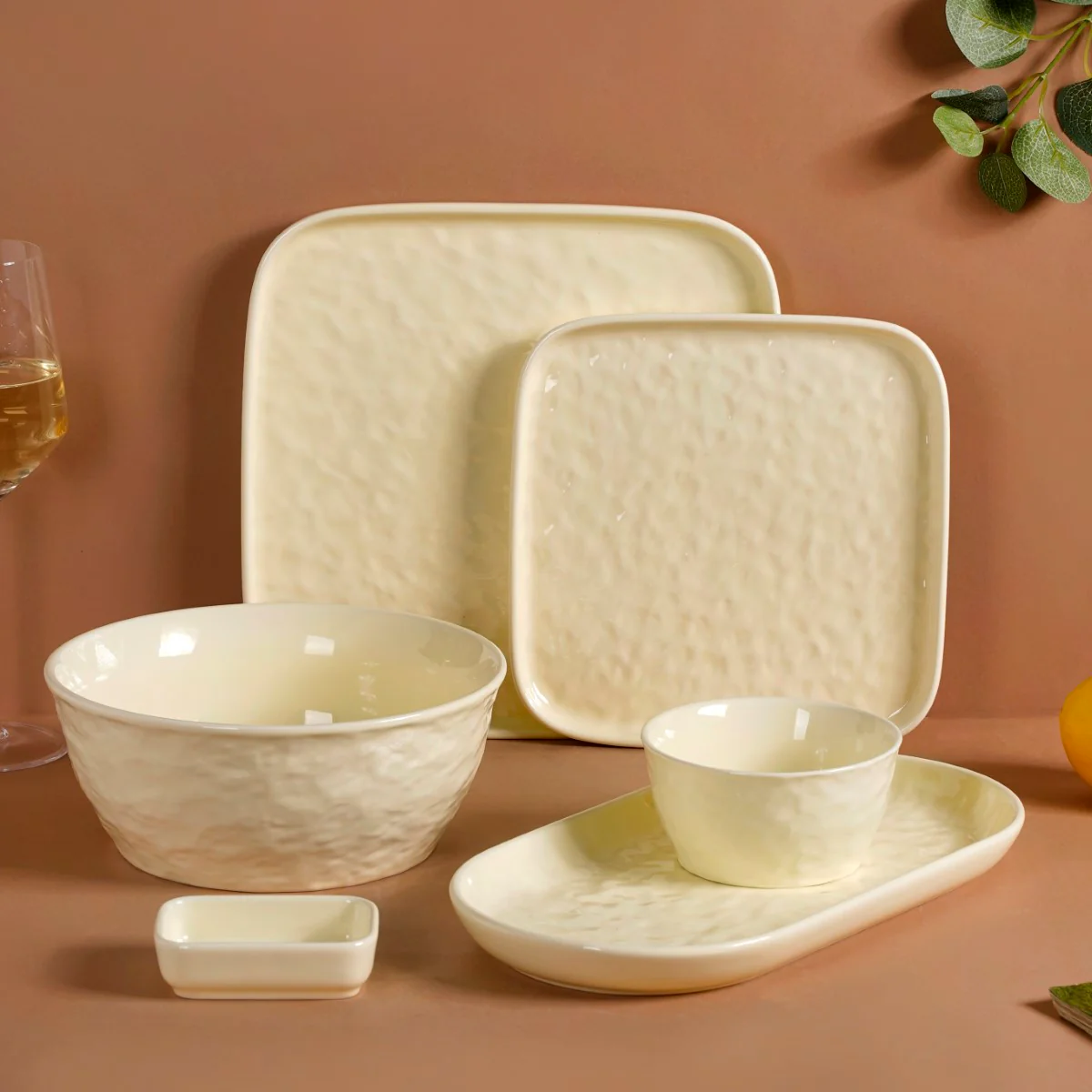 Vanilla White 27-Piece Ceramic Dinnerware Set For 6 - Image 3