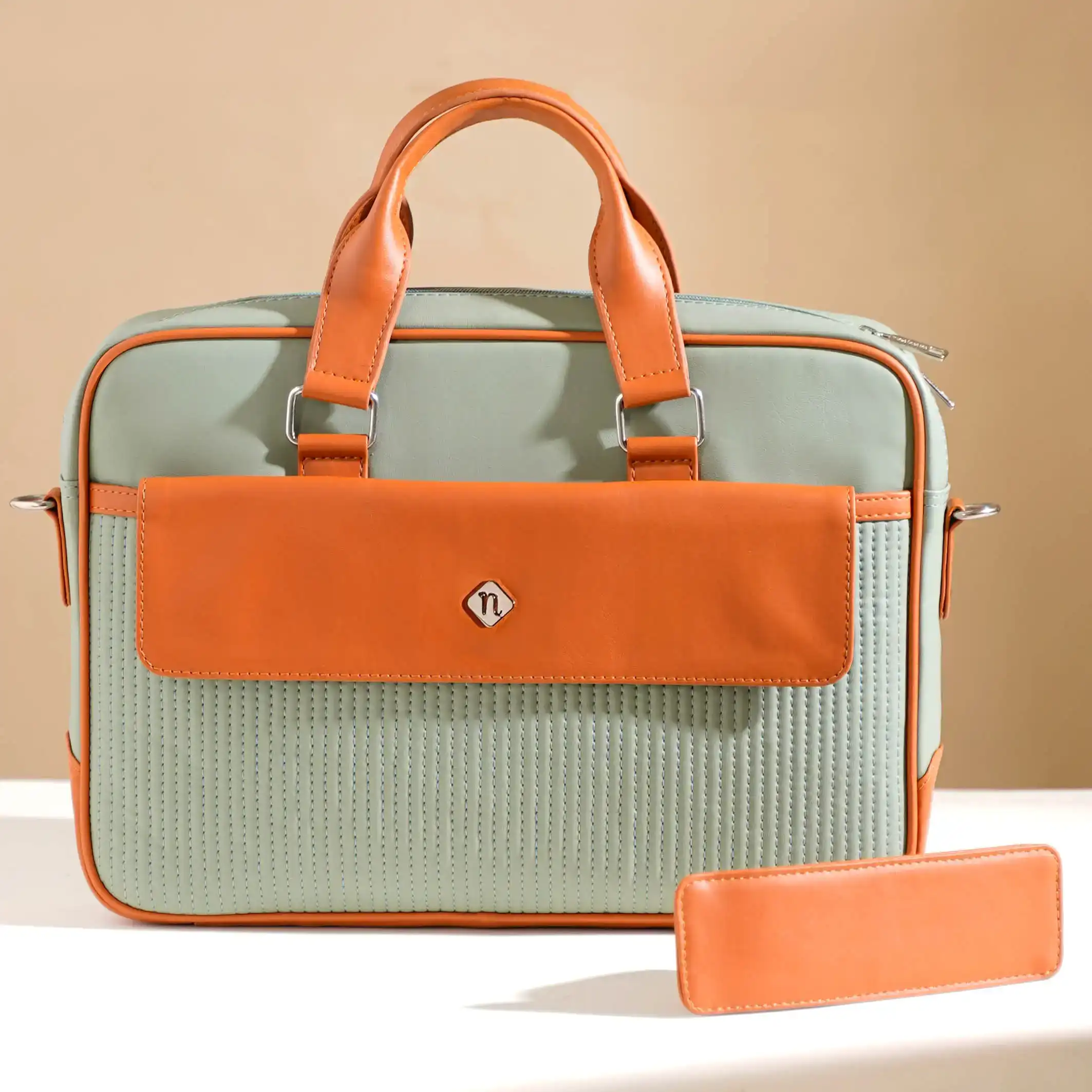 La Fusion Vegan Leather Laptop Organiser Bag 14" x 10" - Image 11