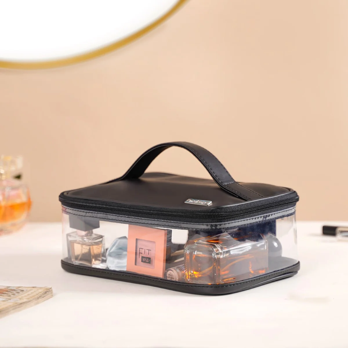 Vegan Leather Makeup Organizer Black - Image 6