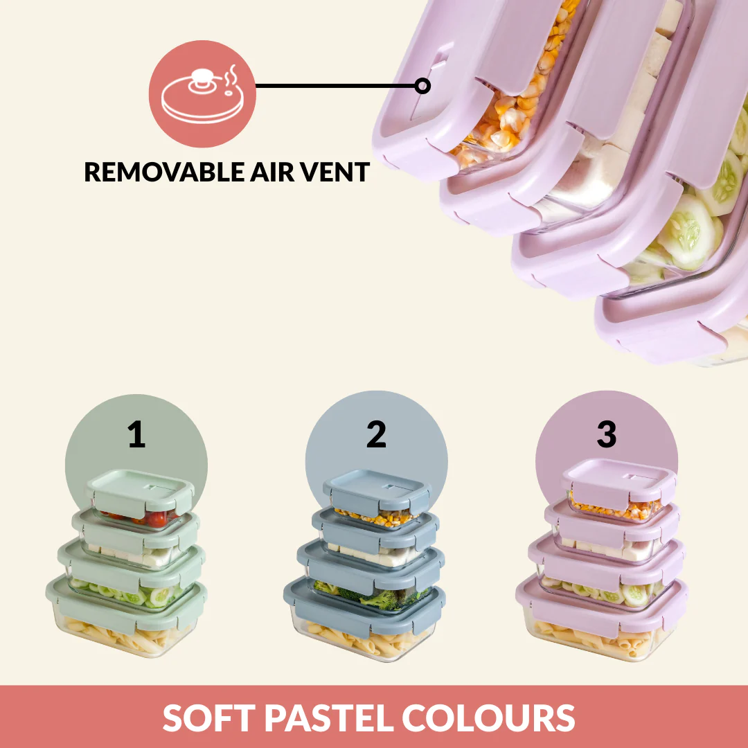 Venti Food Containers Lavender Set Of 4 370ml 660ml 1000ml 1500ml - Image 6