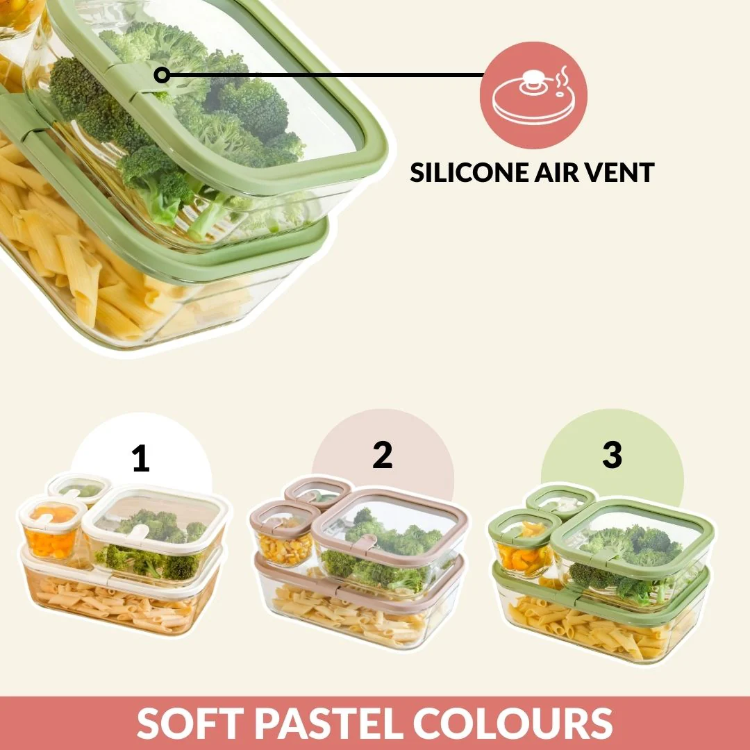 Vento Food Storage Container Set Of 4 220ml 1320ml 2500ml Sage Green - Image 7