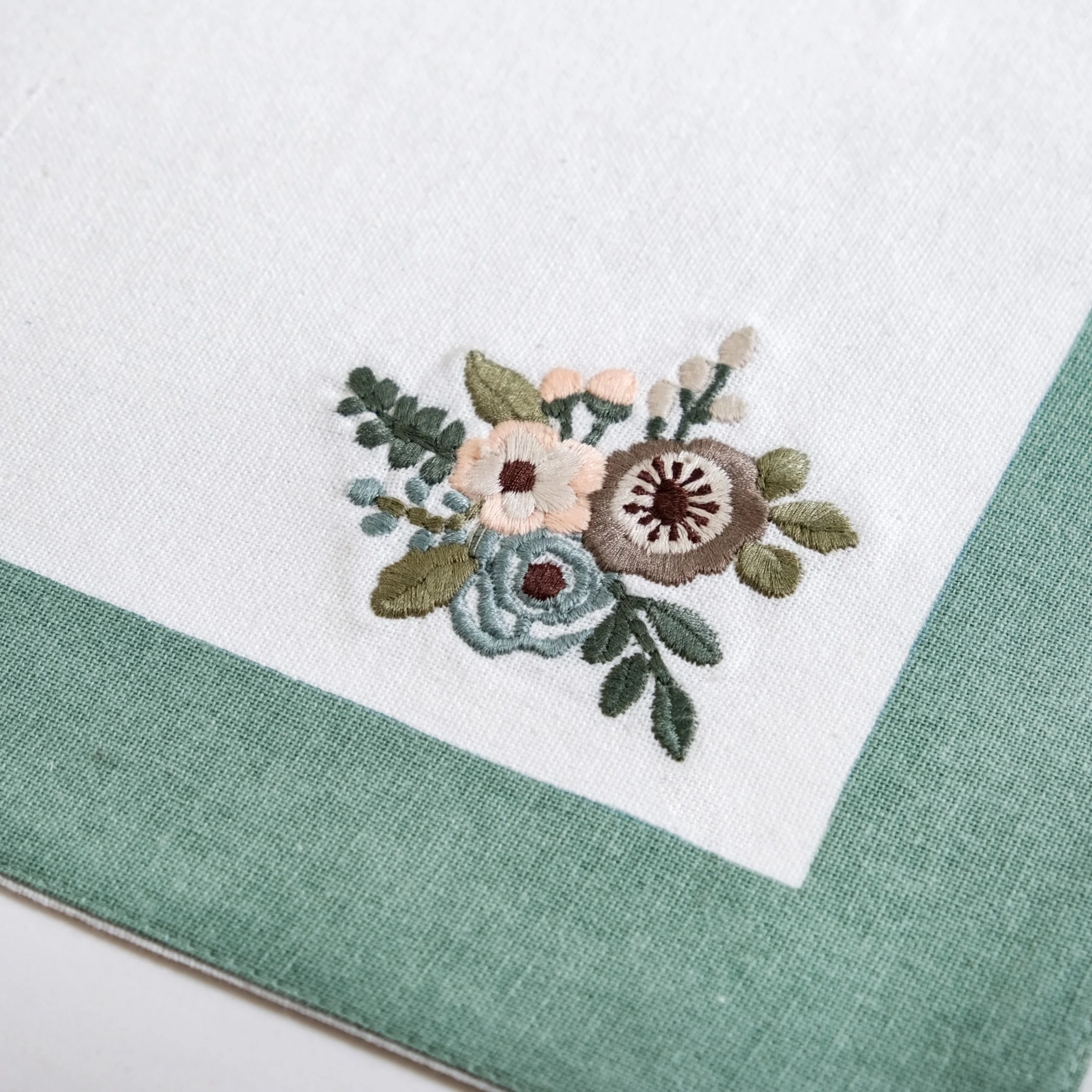 Ventosa Complete Table Linen Set With Mats Napkins Runner And Table Cloth In Teal - Image 6