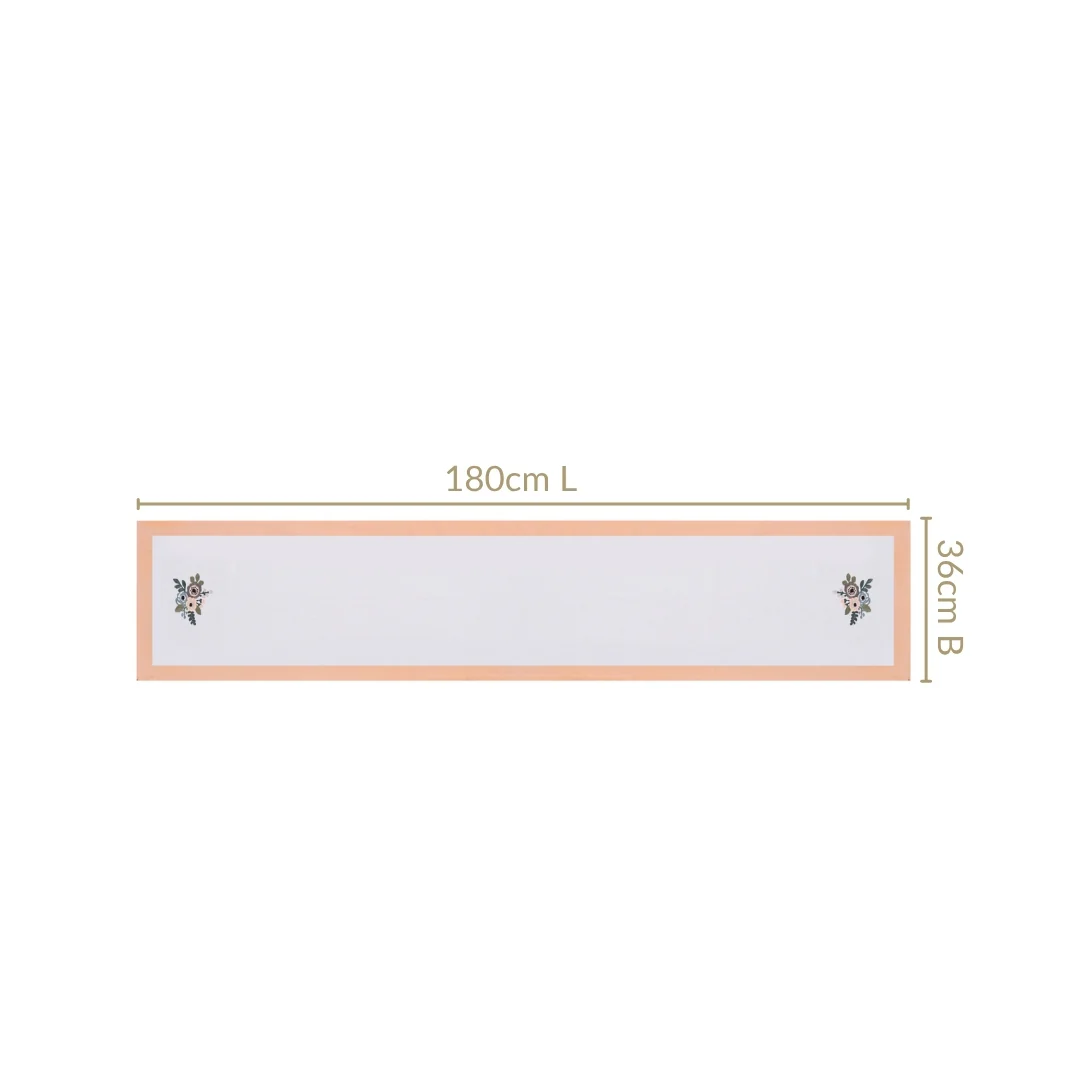 Ventosa Pure Cotton Table Runner In Peach 180x36cm - Image 3