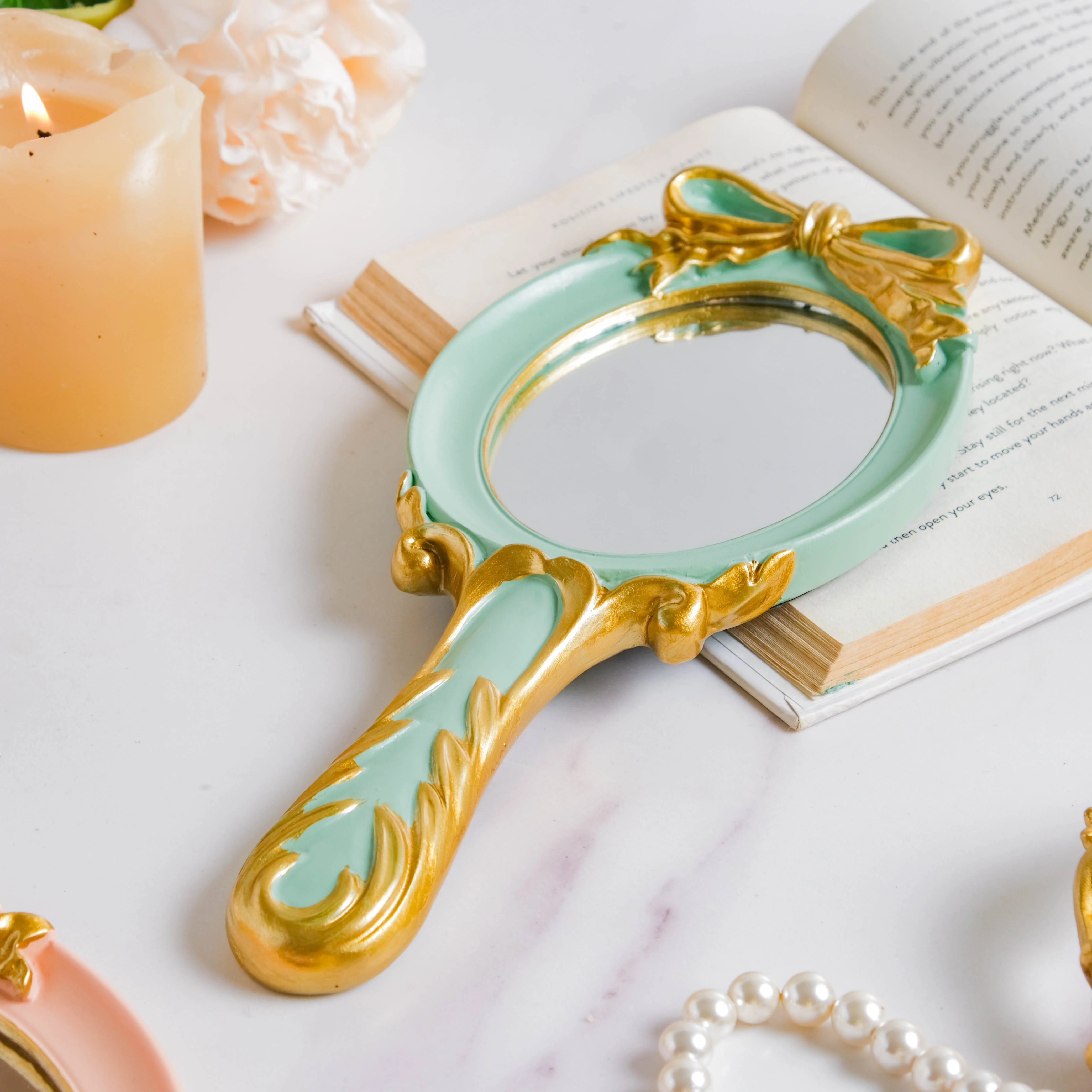 Venus Vanity Handheld Mirror Green - Image 3