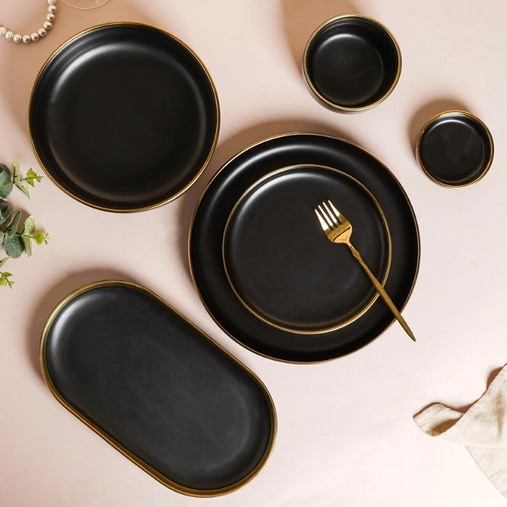 VERA Ceramic Deep Pasta Plate Black 8 Inch - Image 5
