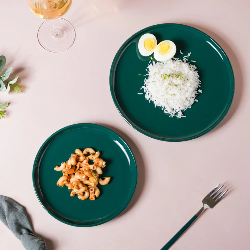 Verdant Round Ceramic Dinner Plate Green 9.5 Inch - Image 7