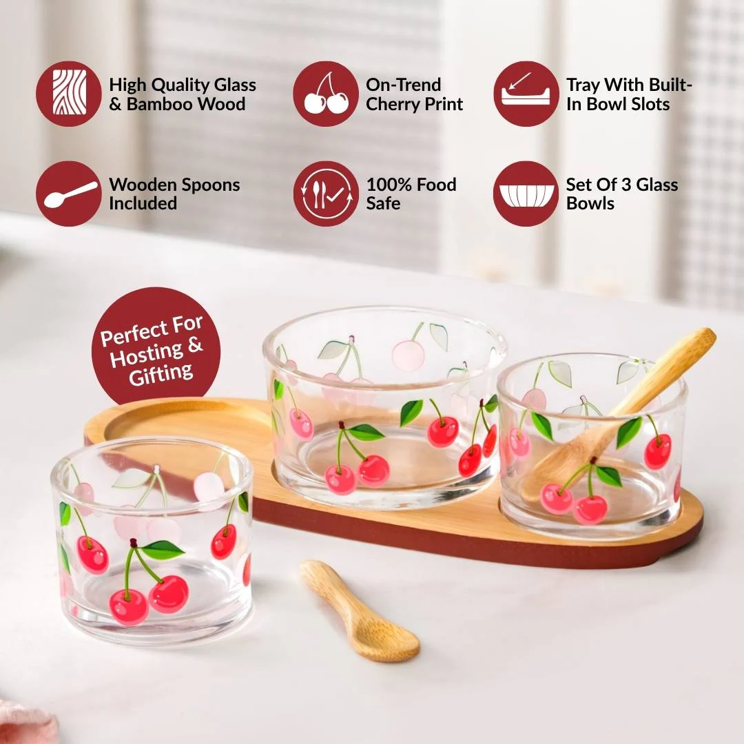 Very Cherry Platter With Spoon Set Of 6 - Image 2