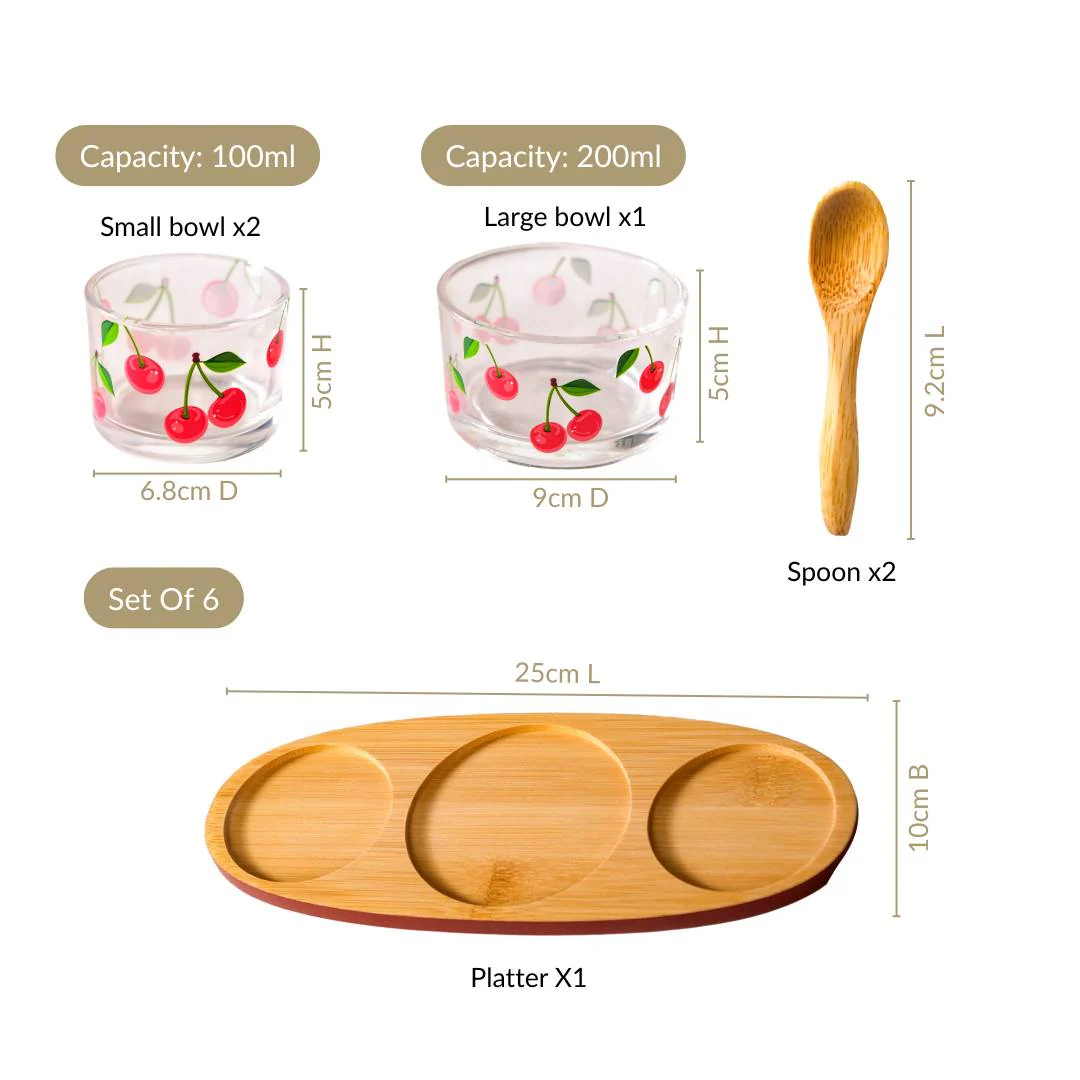 Very Cherry Platter With Spoon Set Of 6 - Image 4