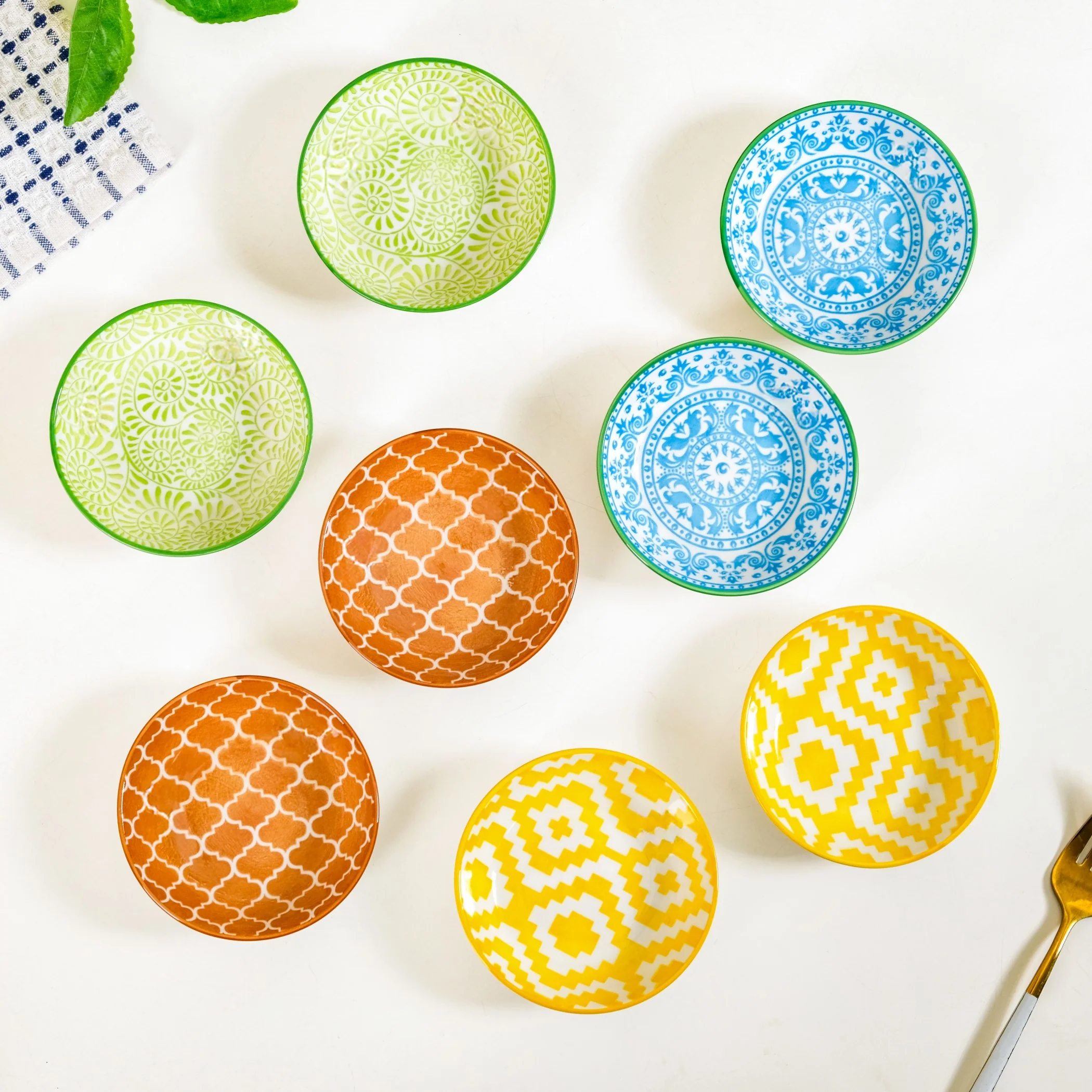 Vibrant Charm Ceramic Dip Bowl Set Of 8 70ml - Image 2