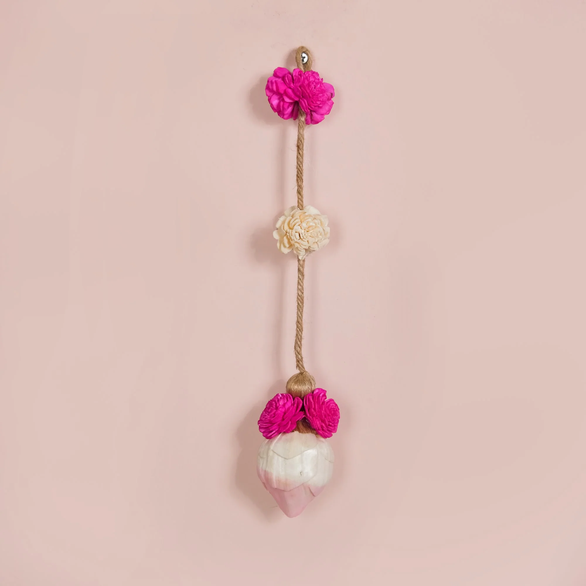 Vibrant Pink Floral Wall Hangings Set Of 15 - Image 2