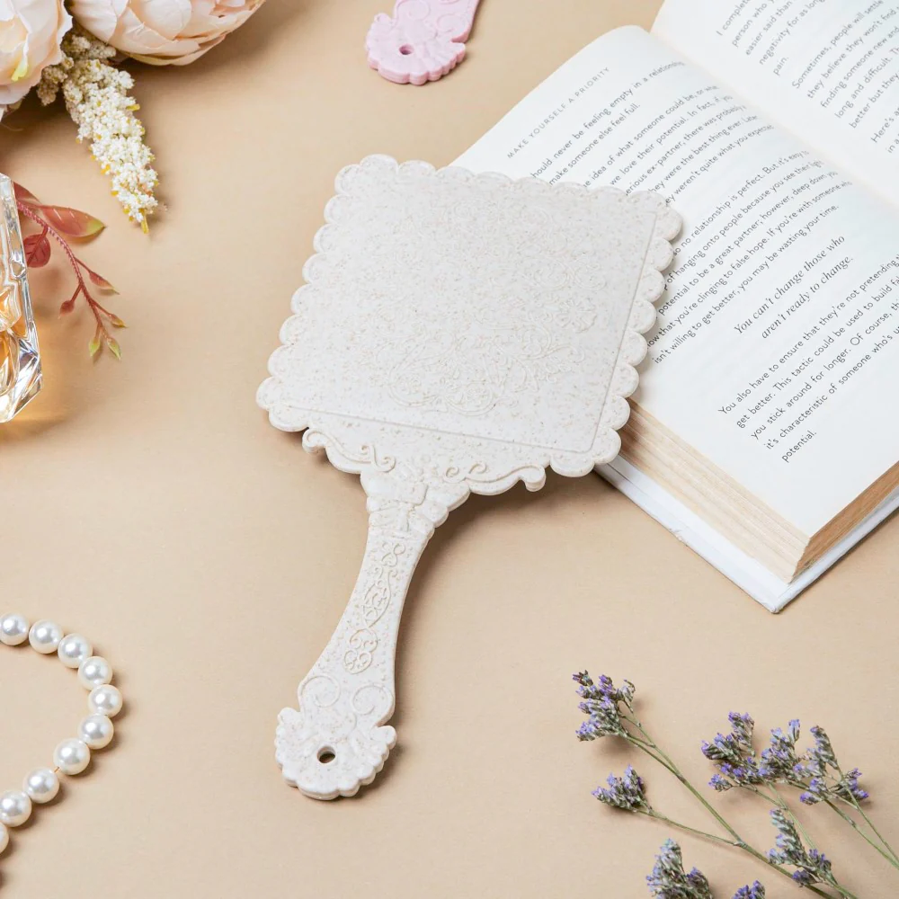 Vintage Classic Hand Mirror Ivory - Image 3