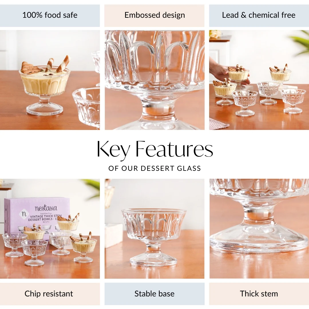 Vintage Dessert Glass Set Of 6 120ml - Image 5