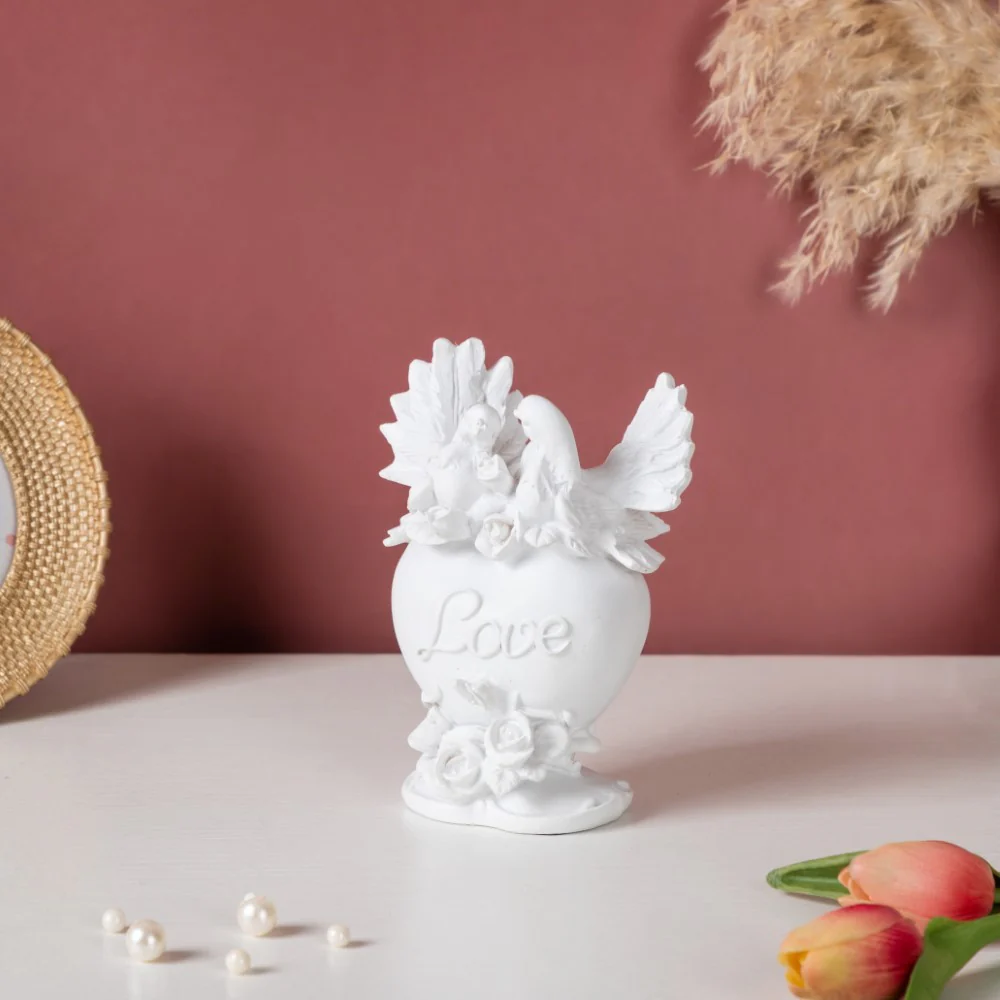 Vintage Dove Couple Showpiece White - Image 3