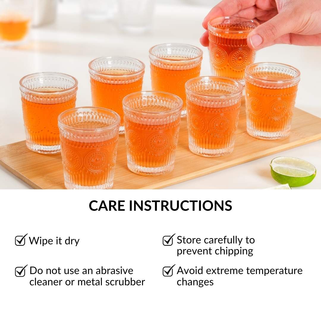 Vintage Embossed Shot Glass Set Of 12 55ml - Image 6