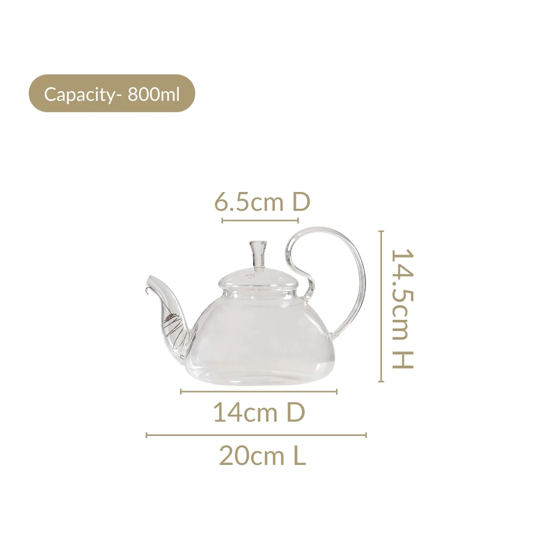 Vintage Glass Tea Pot 800ml - Image 3
