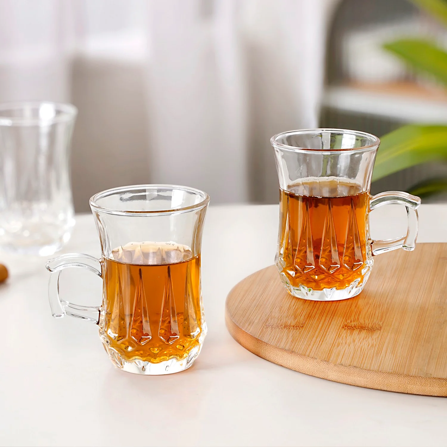 Vintage Glass Turkish Tea Cup Set Of 6 150ml