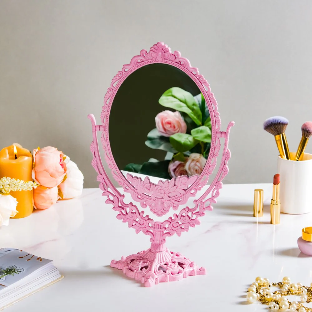 Vintage Ornate Double Sided Mirror Pink - Image 3