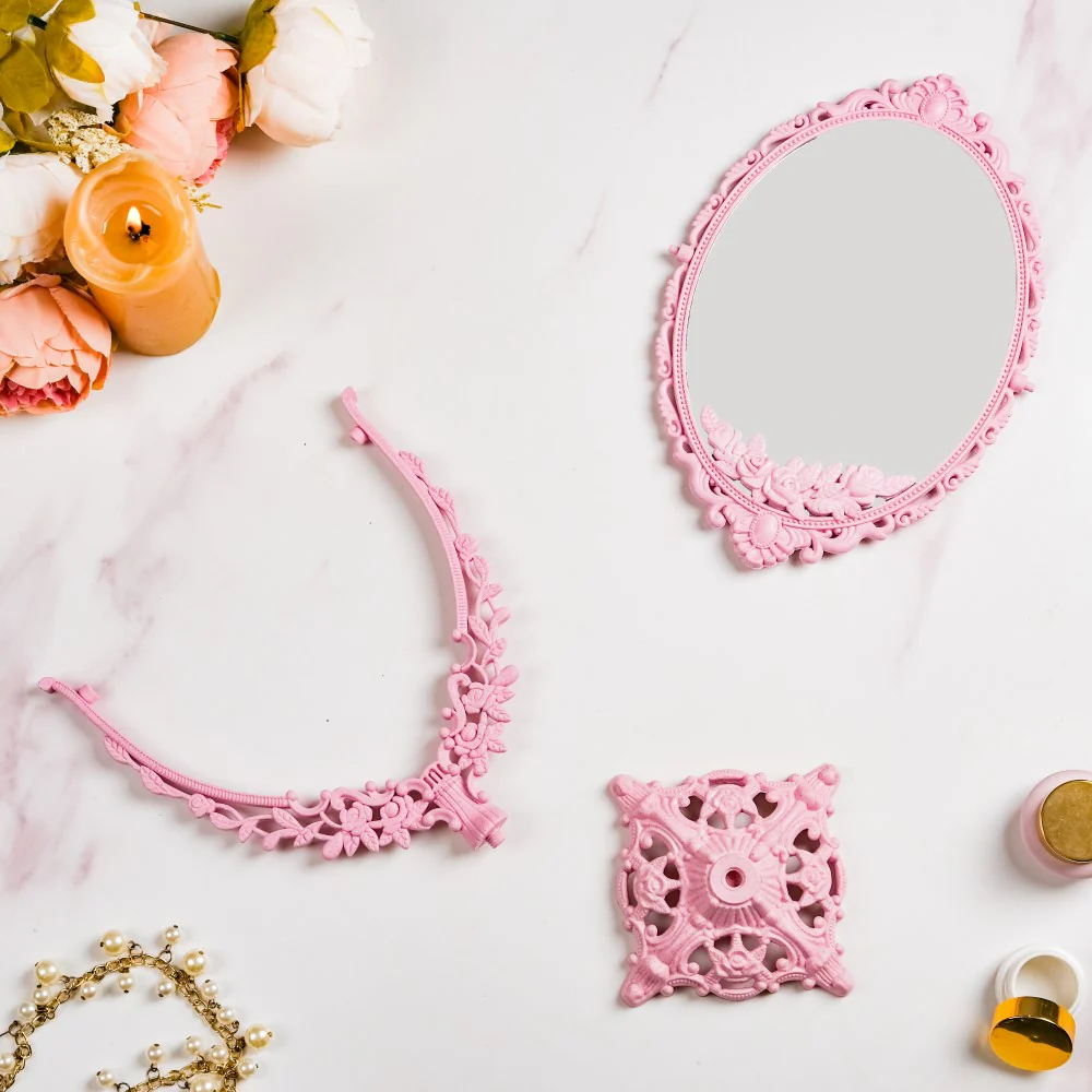 Vintage Ornate Double Sided Mirror Pink - Image 4
