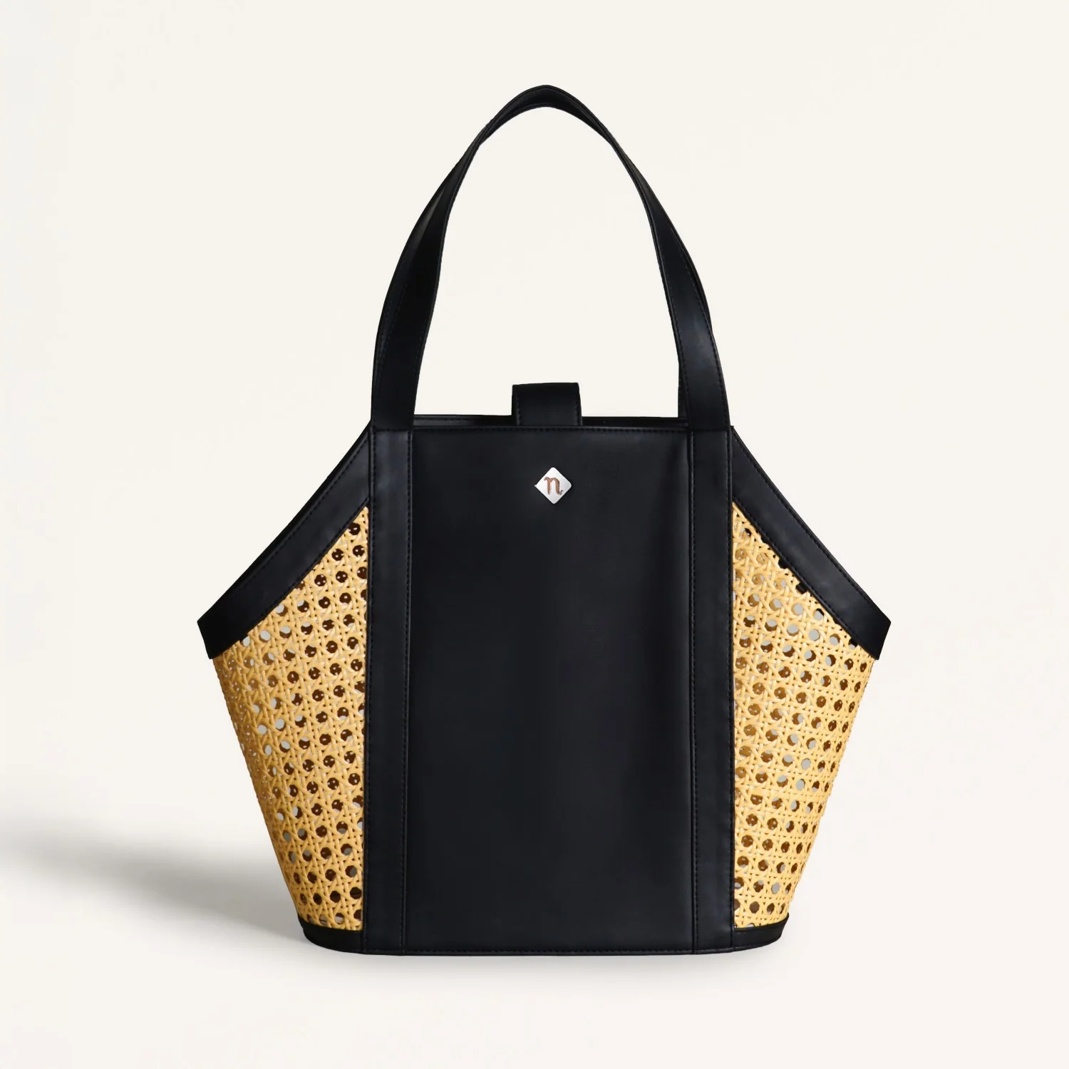 Vintage Rattan Webbing Tote Bag