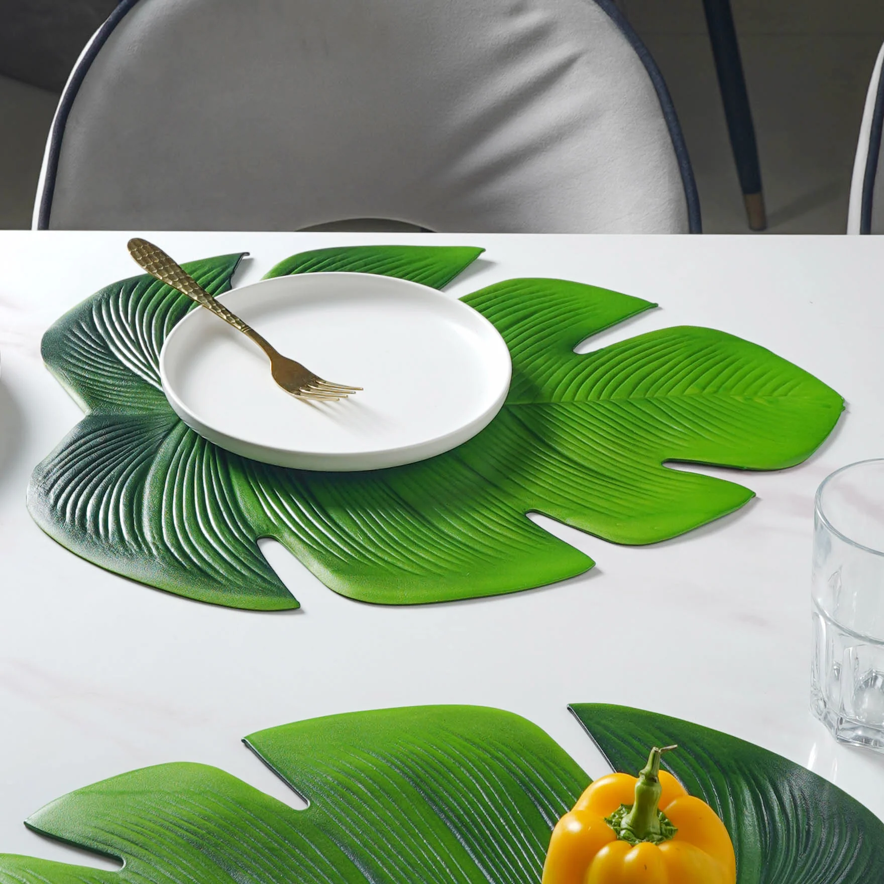 Vinyl Leaf Placemat Set of 2 - Image 3
