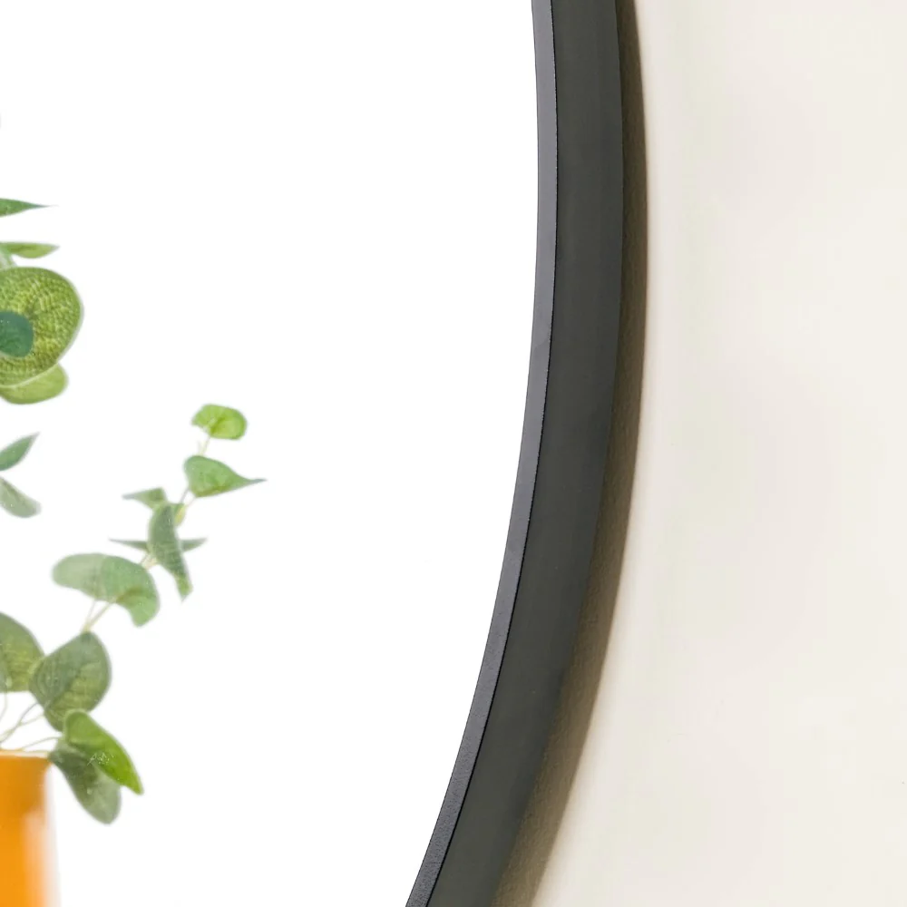Wall Black Border Minimalist Round Mirror 19 Inch - Image 6