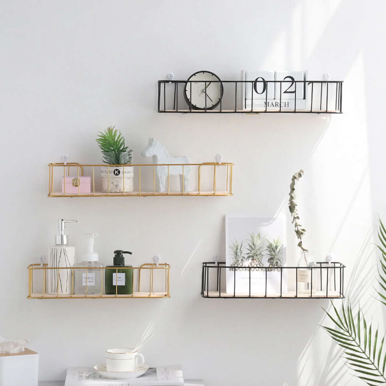 Wall Bookshelf - Gold