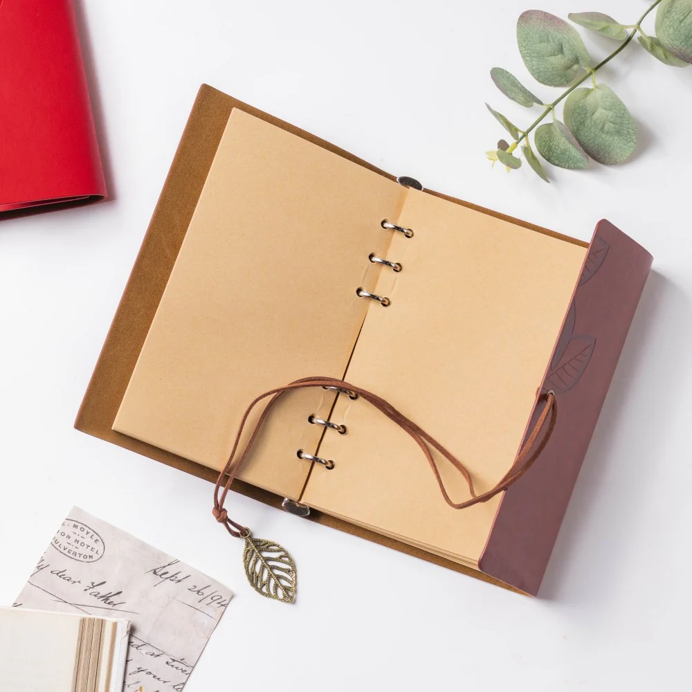 Wanderlust Leather Journal With Leaf Tassel 75 Pages - Image 2