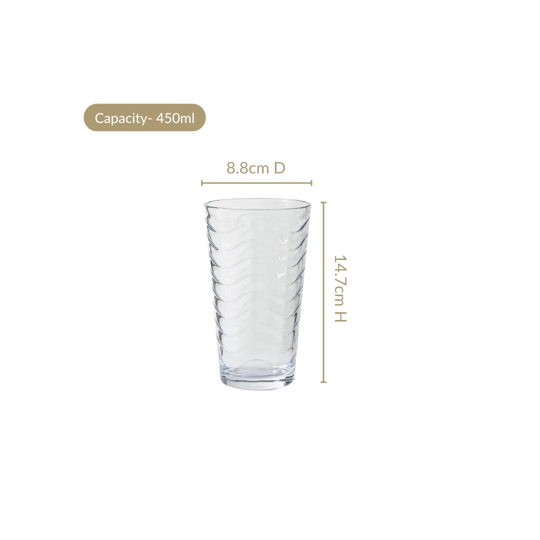 Wavy Tall Tumbler Set Of 6 450ml - Image 4