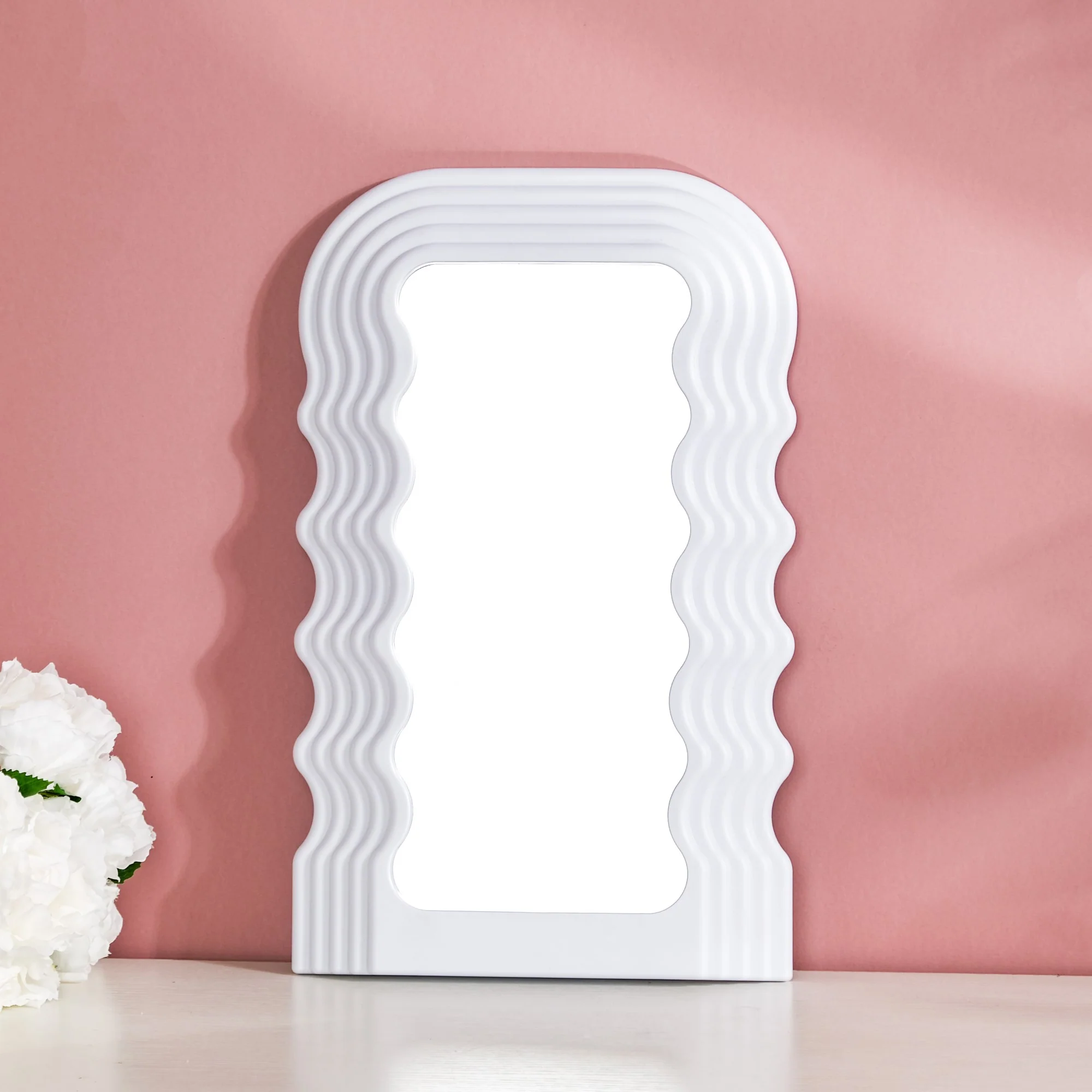 Wavy Wall Mirror White - Image 6
