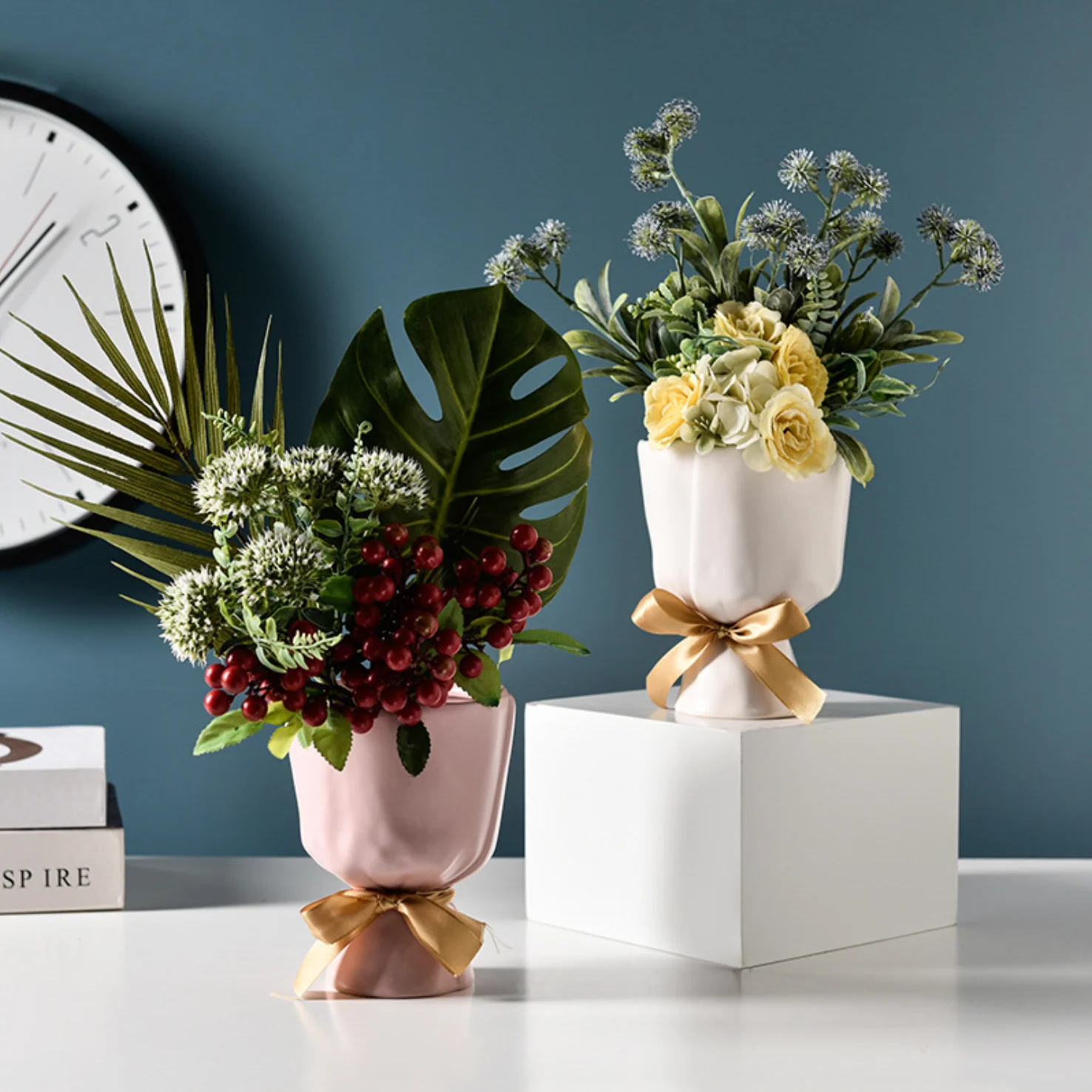 White Bouquet Vase